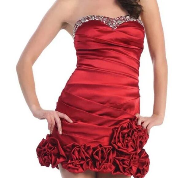Nox Anabel Mini Strapless Dress Women Size XL Neckline Party Prom Homecoming - Picture 16 of 16